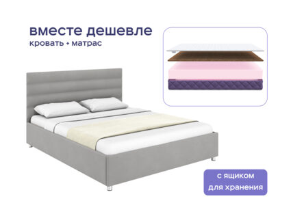 Кровать Димакс Левита с п/м + матрас Базилик Фреш 25 Кокос 1472