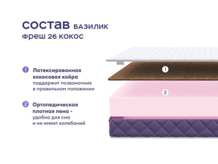 Кровать Димакс Риос + матрас Базилик Фреш 26 Кокос 1472
