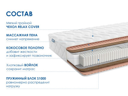 Матрас Димакс Relmas Cocos 3 S1000 25