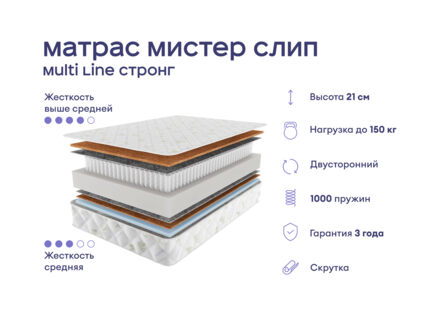 Кровать Димакс Амадора с п/м + матрас Мистер Слип Multi Line стронг 1472